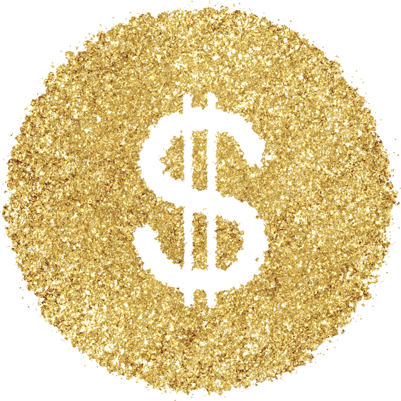 Dollar money gold glitter