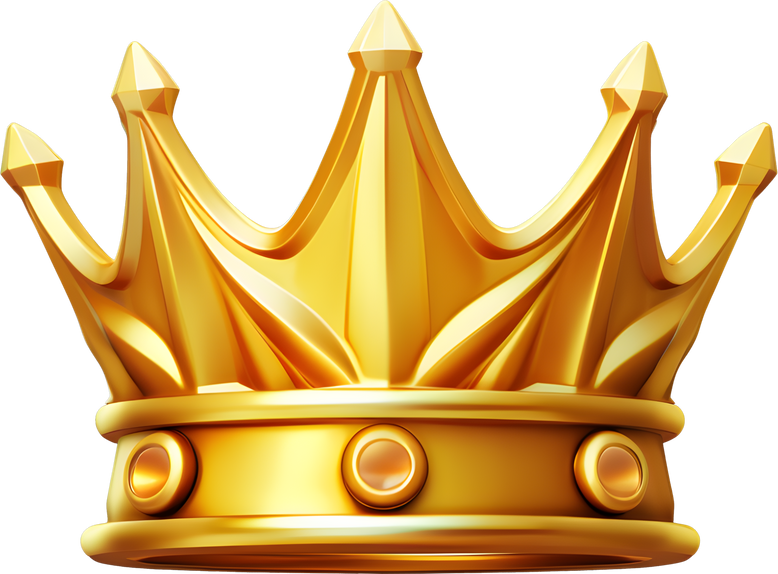 Gold Crown Winner Luxury Success 3D Game Icon