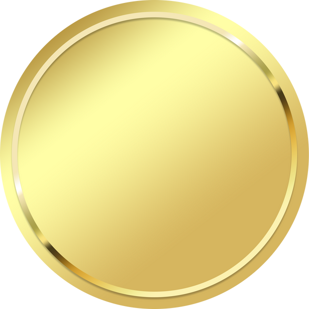 gold banner gold circle frame and dot